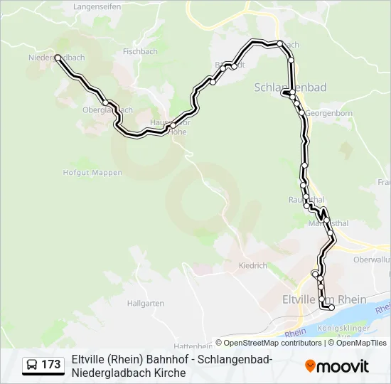 173 Bus Line Map