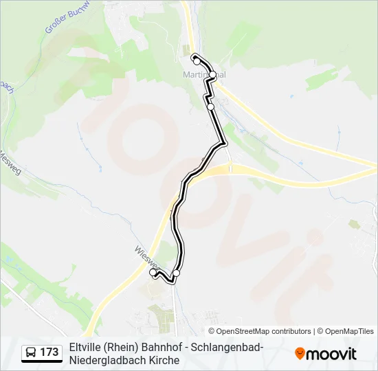 173 Bus Line Map