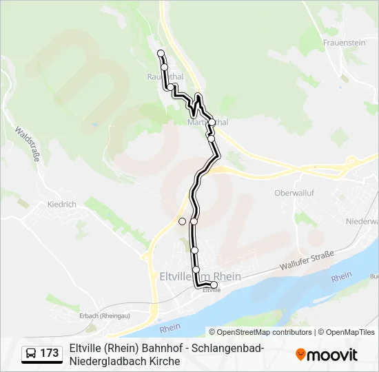 173 Bus Line Map