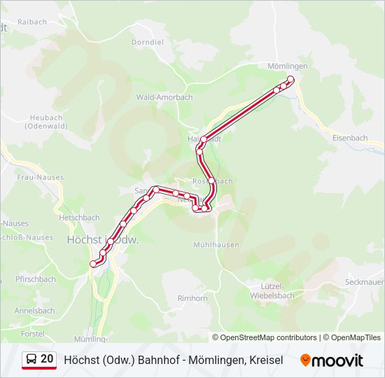 20 Bus Line Map