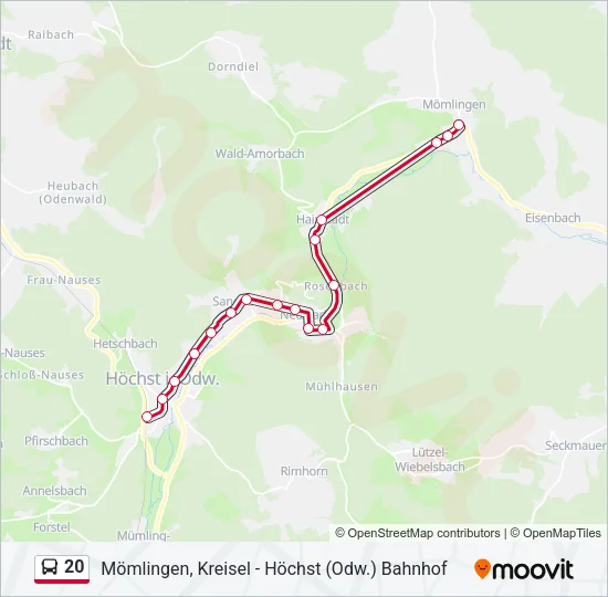20 Bus Line Map