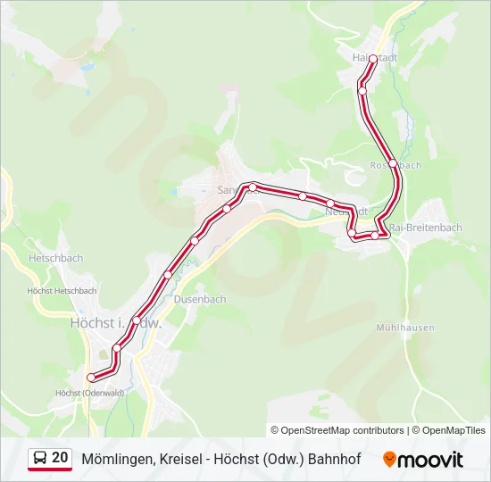 20 Bus Line Map