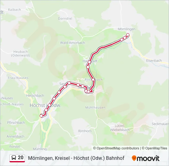 20 Bus Line Map