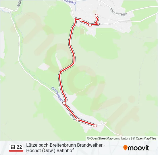Buslinie 22 Karte