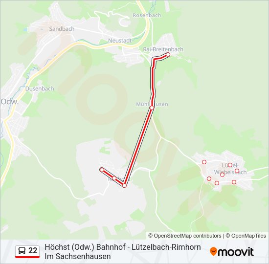 22 Bus Line Map