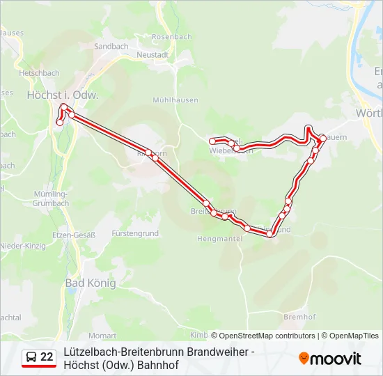Buslinie 22 Karte