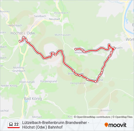 22 Bus Line Map