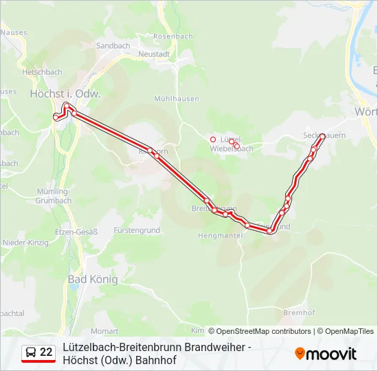22 Bus Line Map