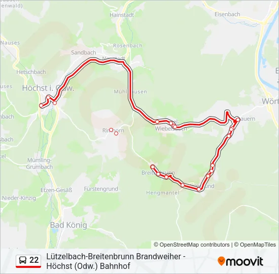 22 Bus Line Map