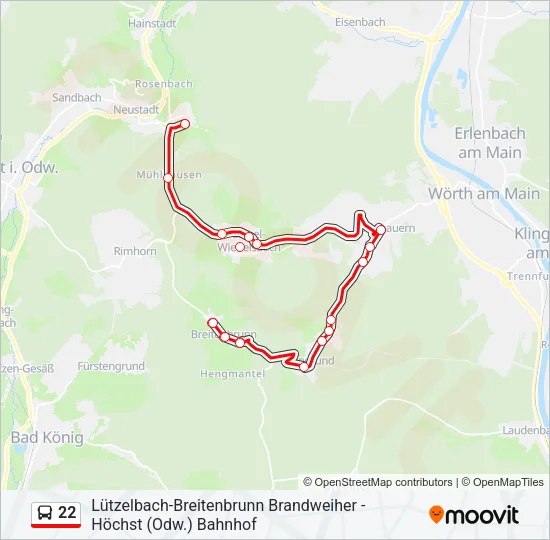 22 Bus Line Map