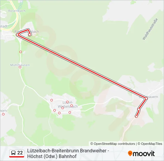 Buslinie 22 Karte
