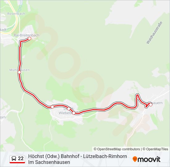 22 Bus Line Map