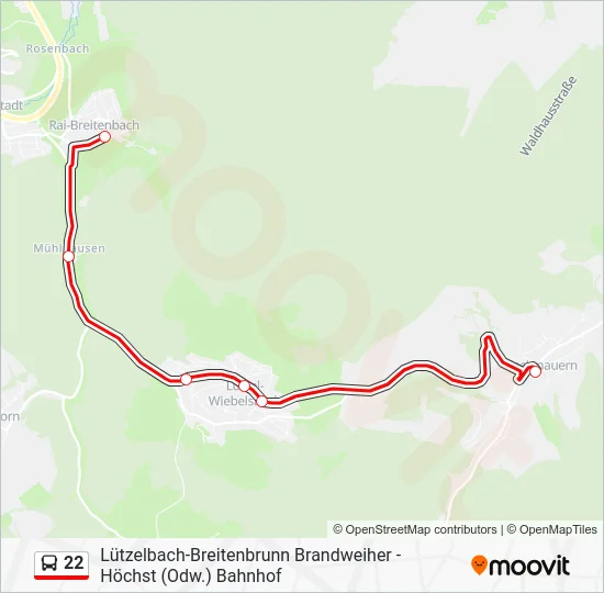 Автобус 22: карта маршрута