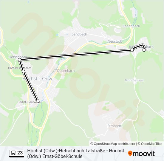 23 Bus Line Map