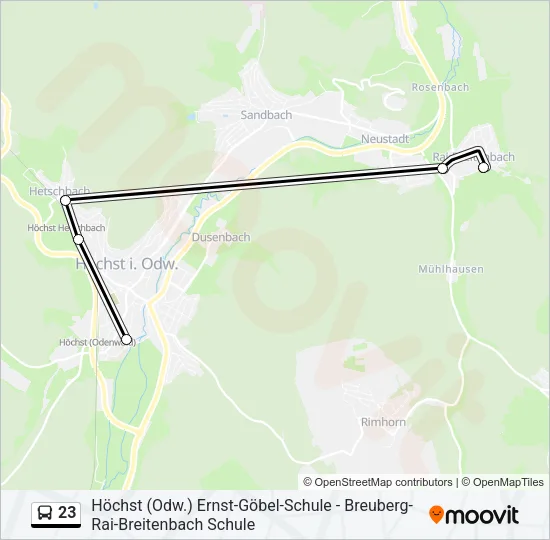 23 Bus Line Map