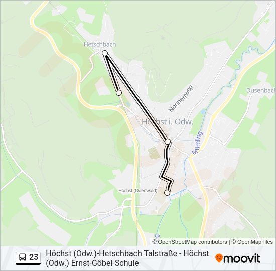 23 Bus Line Map
