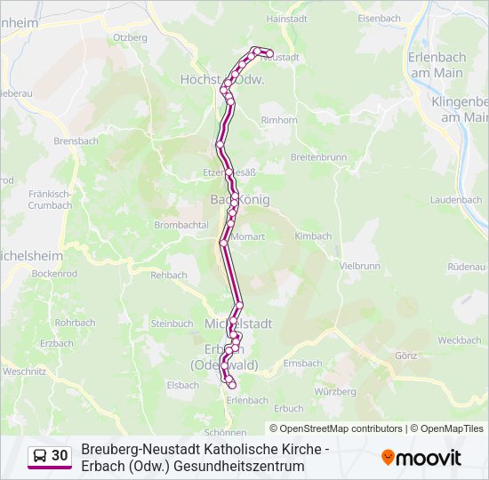 30 Bus Line Map