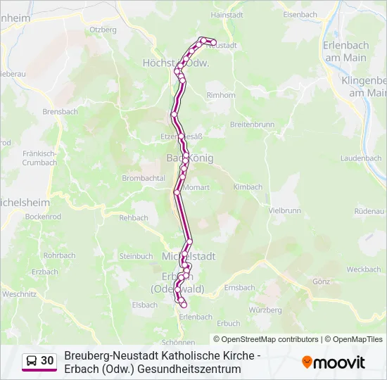 30 Bus Line Map