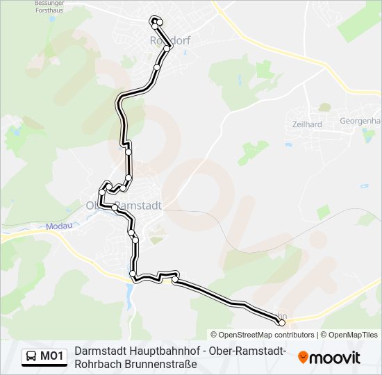 MO1 Bus Line Map