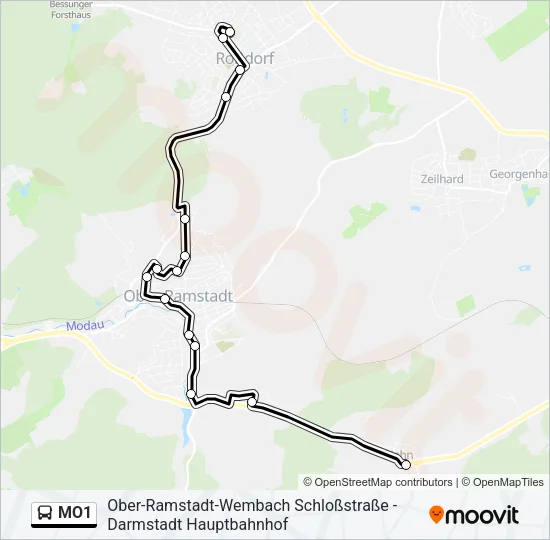 MO1 Bus Line Map