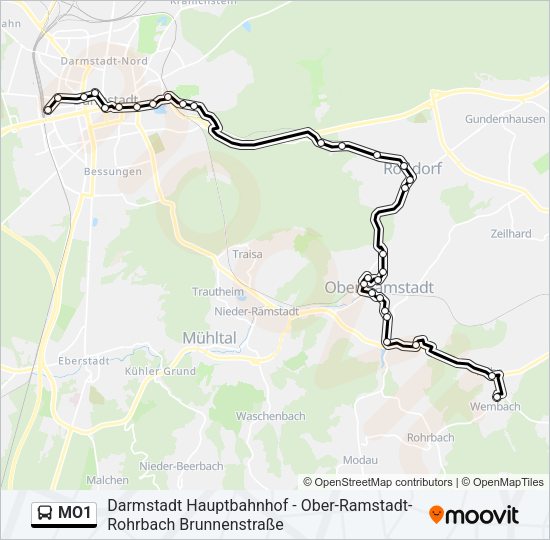 MO1 Bus Line Map