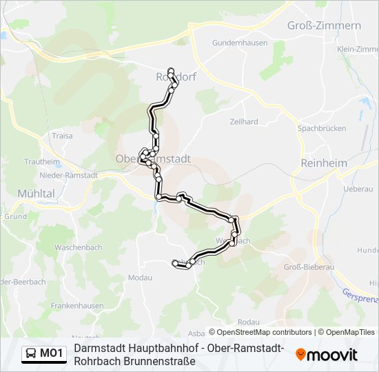 MO1 Bus Line Map