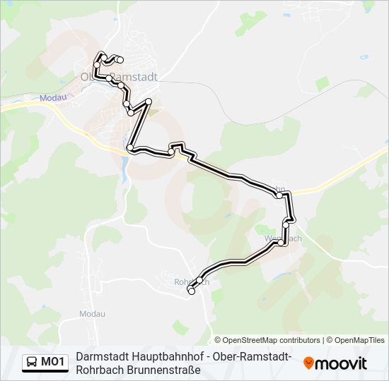 MO1 Bus Line Map