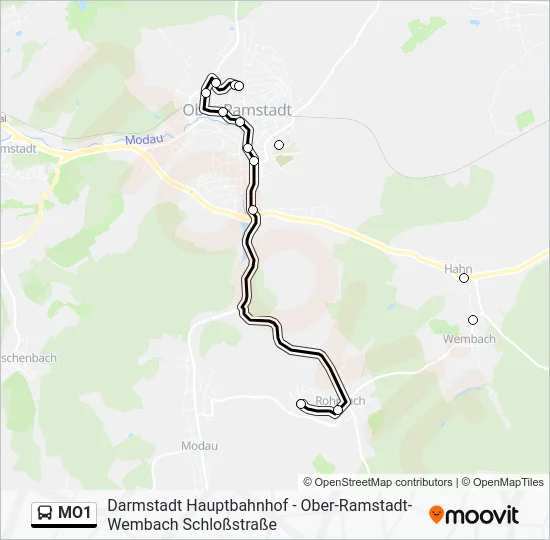 Автобус MO1: карта маршрута