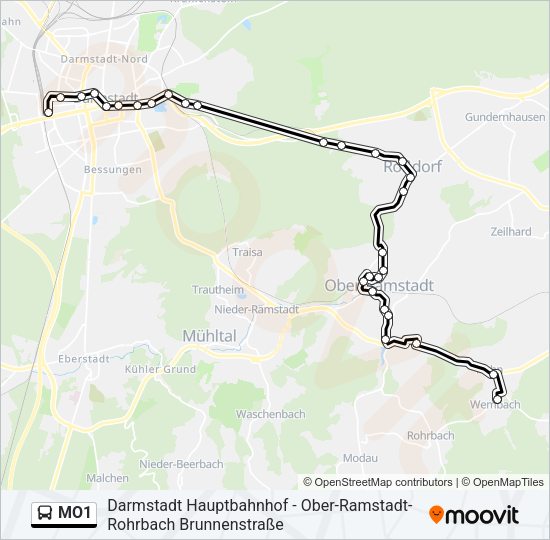 MO1 Bus Line Map
