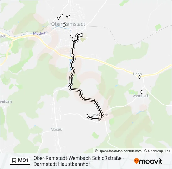 MO1 Bus Line Map