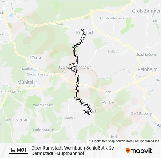 MO1 Bus Line Map