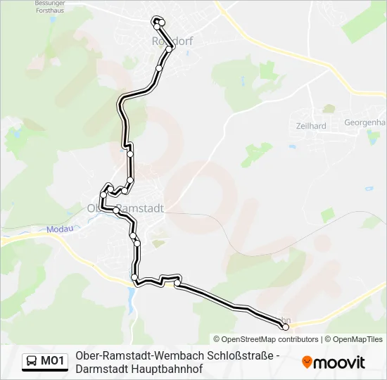 MO1 Bus Line Map