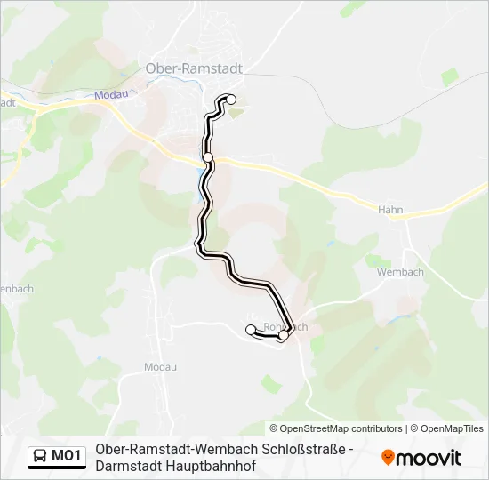MO1 Bus Line Map
