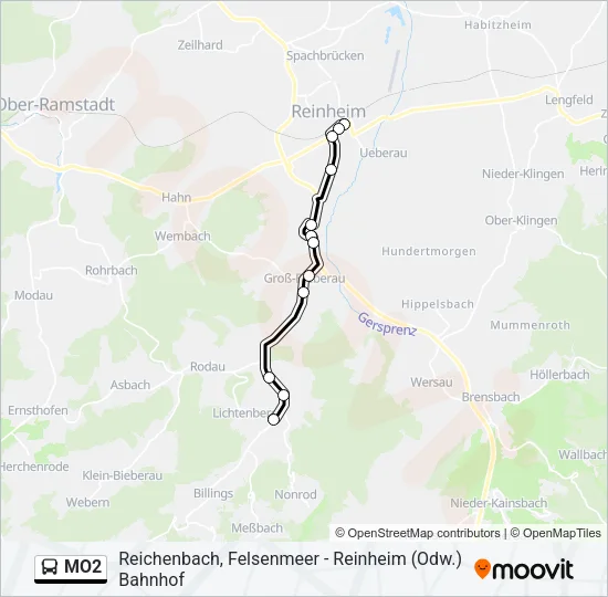 MO2 Bus Line Map