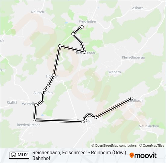 MO2 Bus Line Map