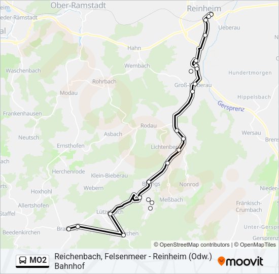 MO2 Bus Line Map