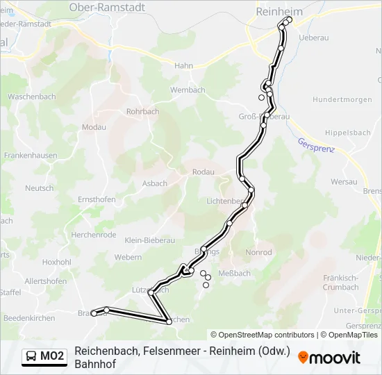 MO2 Bus Line Map