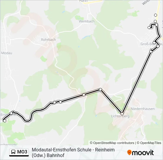 MO3 Bus Line Map