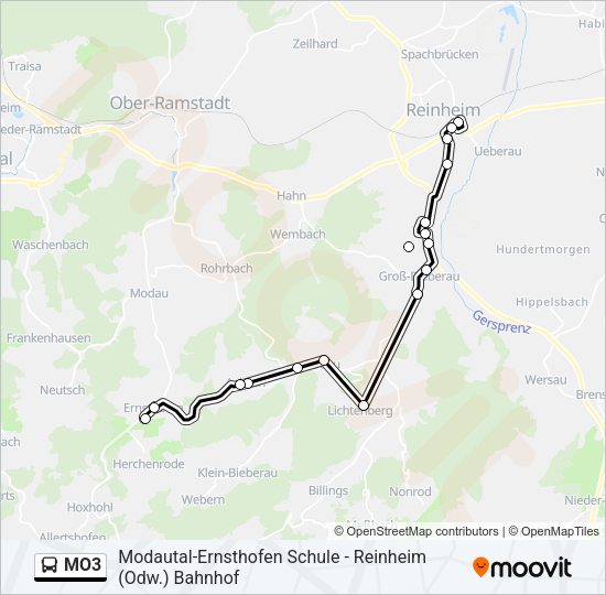 MO3 Bus Line Map