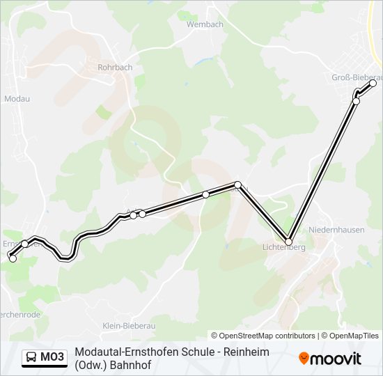 MO3 Bus Line Map