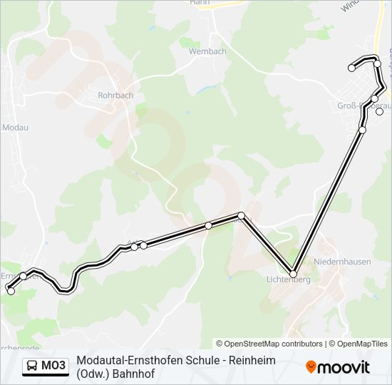 MO3 Bus Line Map