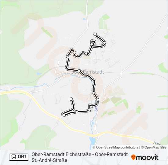 OR1 Bus Line Map
