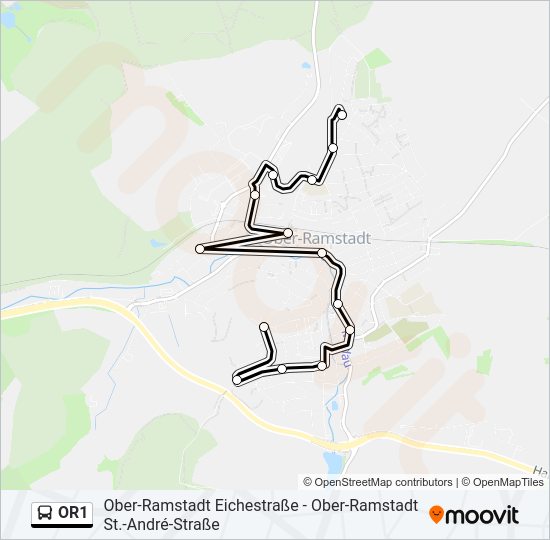 OR1 Bus Line Map