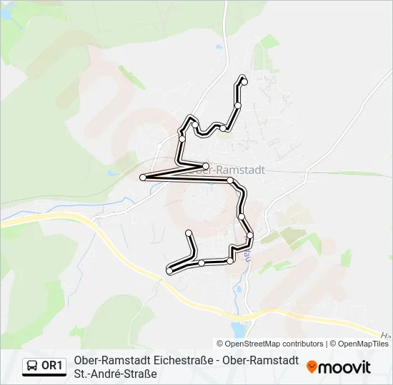 OR1 Bus Line Map