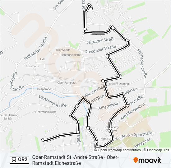 OR2 Bus Line Map