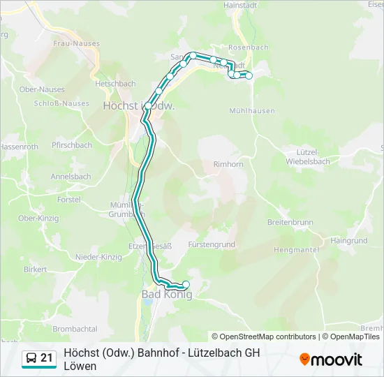 21 Bus Line Map