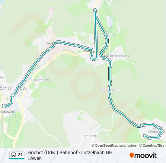 21 Bus Line Map