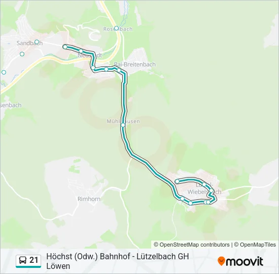 21 Bus Line Map