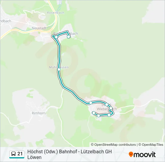 21 Bus Line Map