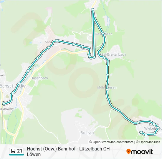 21 Bus Line Map